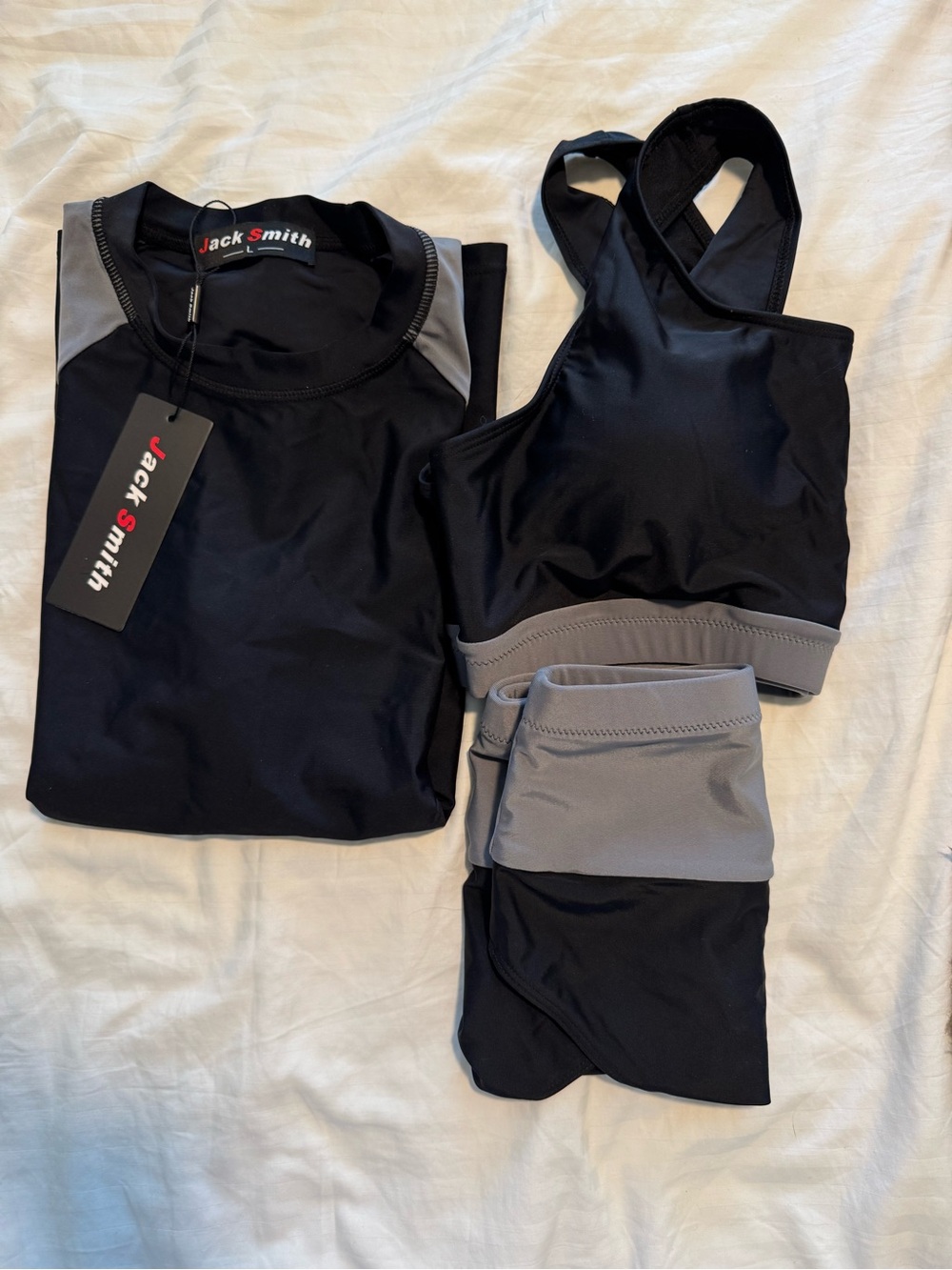 Jack Smith Rash Guard + Bikini Set — Large 🖤🩶